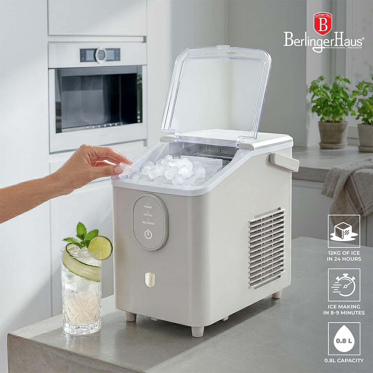 Masina pentru cuburi de gheata Berlinger Haus, Sahara, 800 ml, 120W, plastic, crem - view 15
