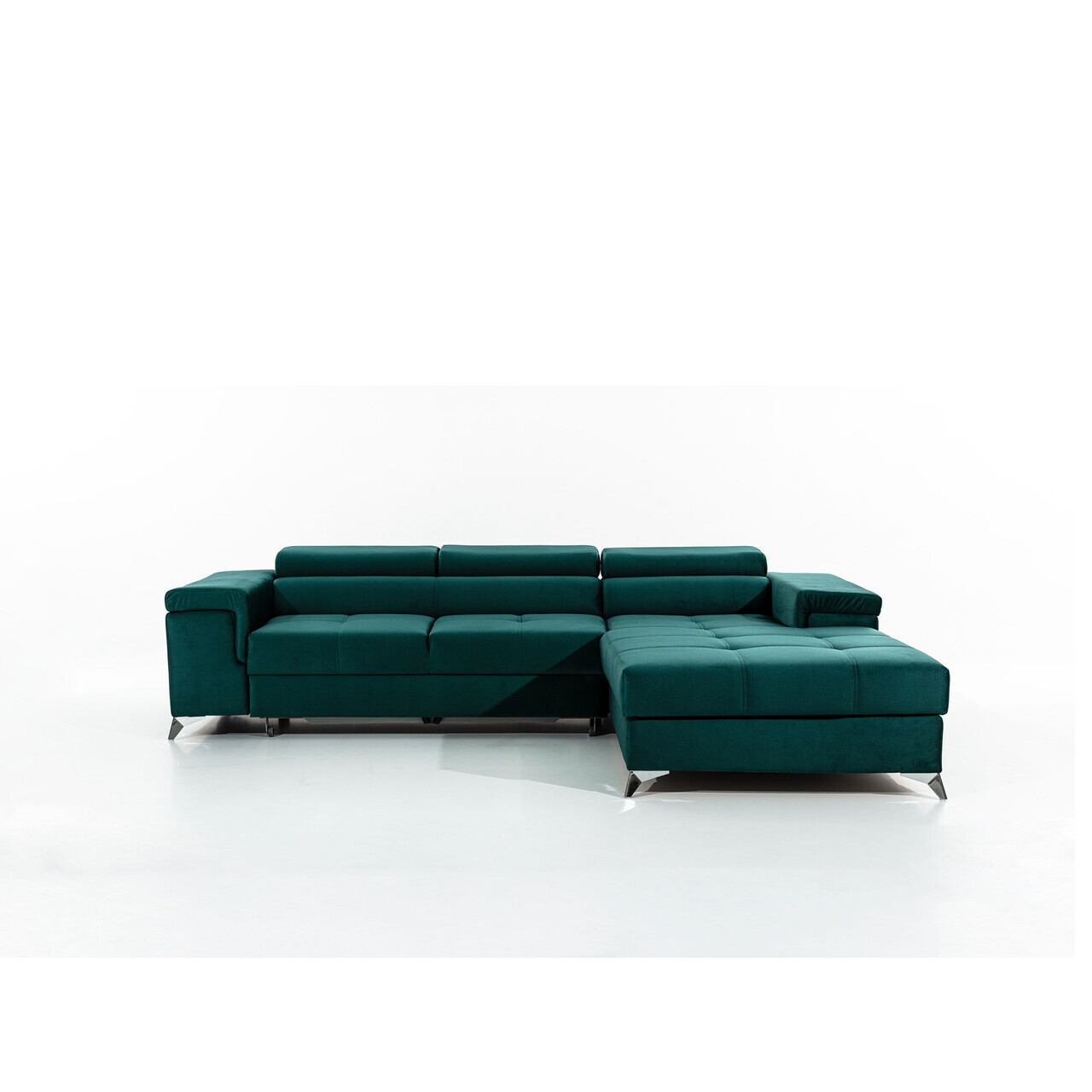 Coltar extensibil dreapta 4 locuri ELTAP, Ric-56, Ricardo, 281x205x88 cm, lemn/poliester, verde inchis - view 4