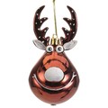 Glob Reindeer w dots, Decoris, 5.5x5.5x11.5 cm, plastic, maro