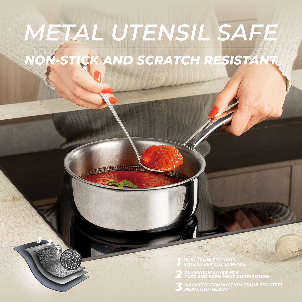 Set pentru gatit Berlinger Haus, Eternal, 9 piese, inox, argintiu - imagine 15