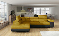 Coltar extensibil stanga 4 locuri, ELTAP, Anton, 272x203x85 cm, lemn/poliester, mustar/negru
