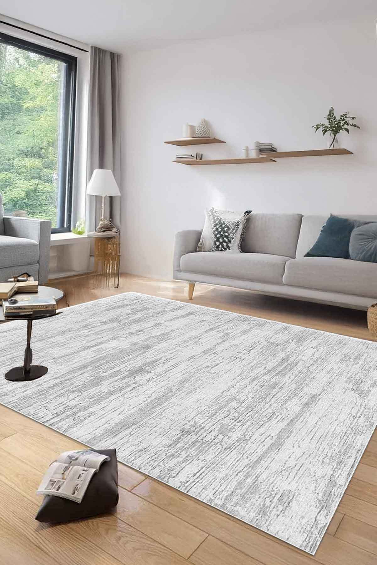 Covor, CLR-7362-HALI-31, 80x250 cm, Poliester, Gri deschis
