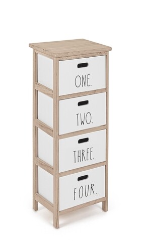 Comoda numbers, bizzotto, 26 x 32 x 80 cm, lemn de paulownia