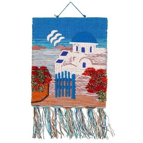 Decoratiune de perete, Santorini House, Creaciones Meng, 40x50 cm, iuta