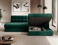 Coltar extensibil dreapta 3 locuri ELTAP, RT-35LU, Blezalt, 240x150x82 cm, lemn/poliester, verde inchis