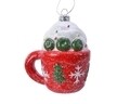 Glob Cup, Decoris, 6x8x9 cm, plastic, rosu/alb