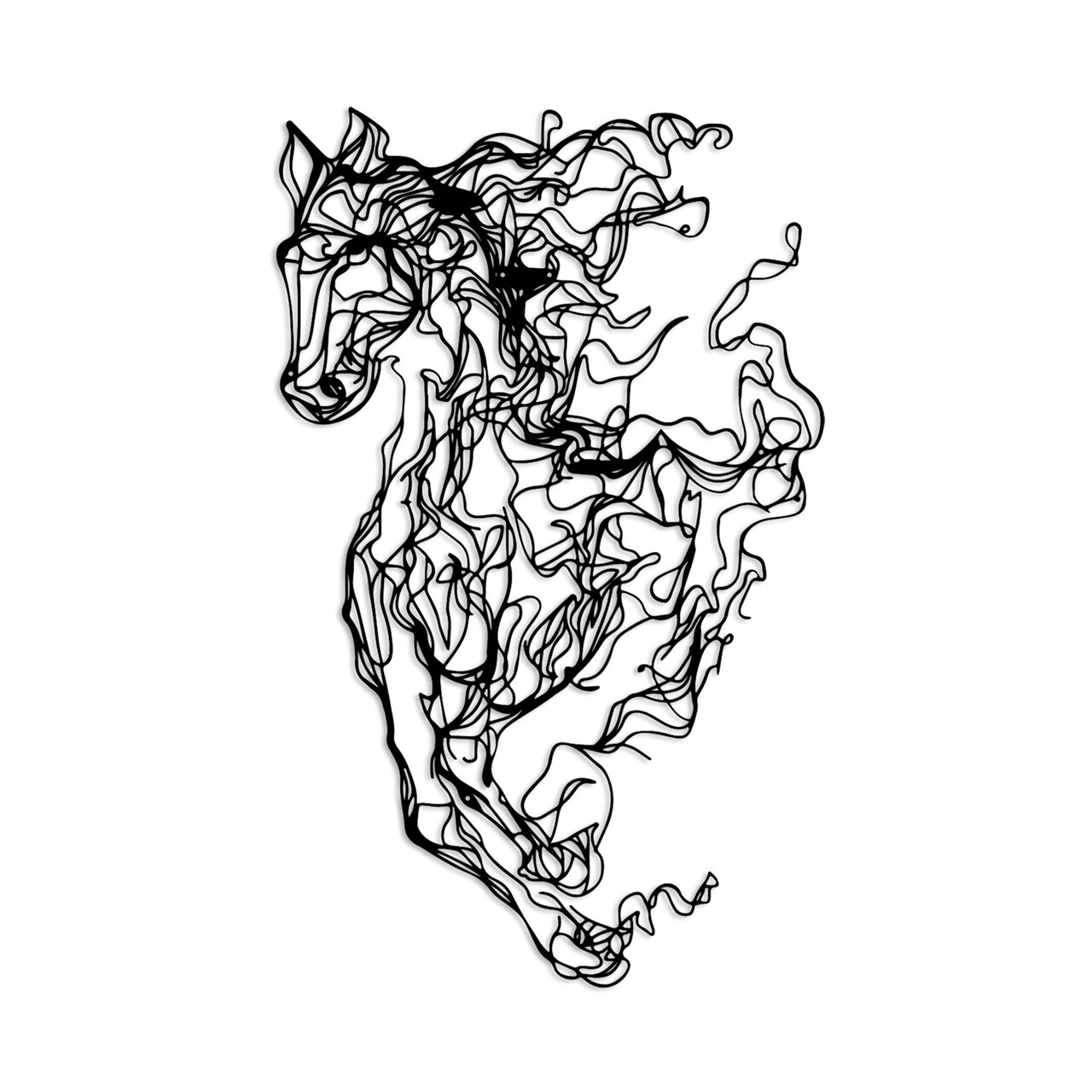 Decoratiune de perete, Cavallo-1, Metal, (Grosime: 1,5 mm), Negru — imaginea 6