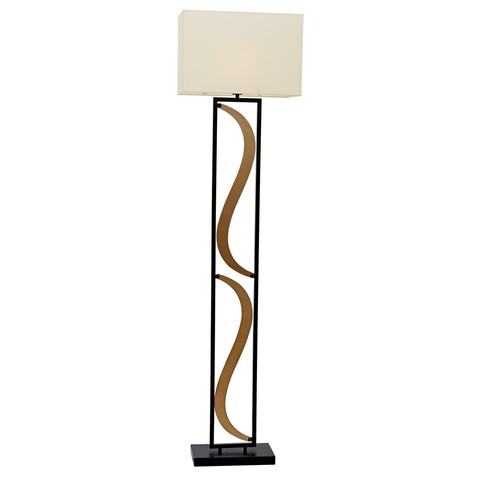 Lampadar, lm-9123-1bsy, aurora, 42 x 22 x 163 cm, 1 x e27, 60w, crem/negru