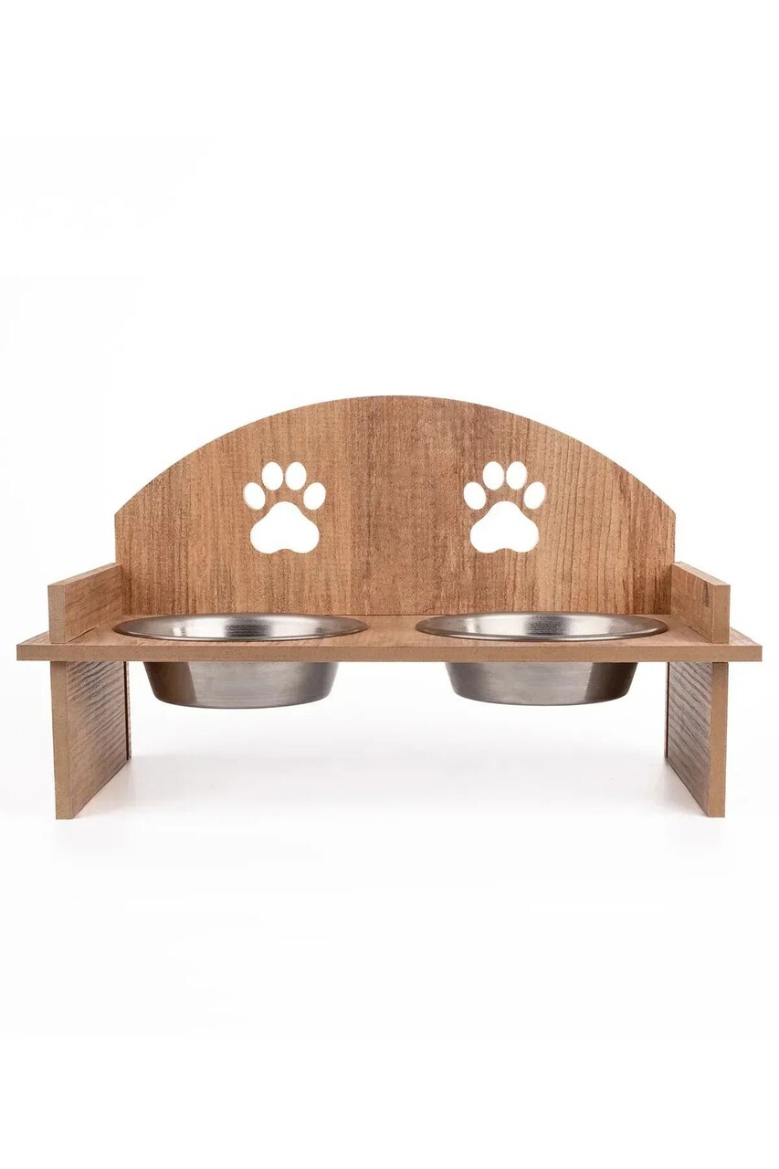 Bol pentru hrana animale de companie, Paws &amp; Whiskers, Apvm12, MDF , Multicolor - imagine 4