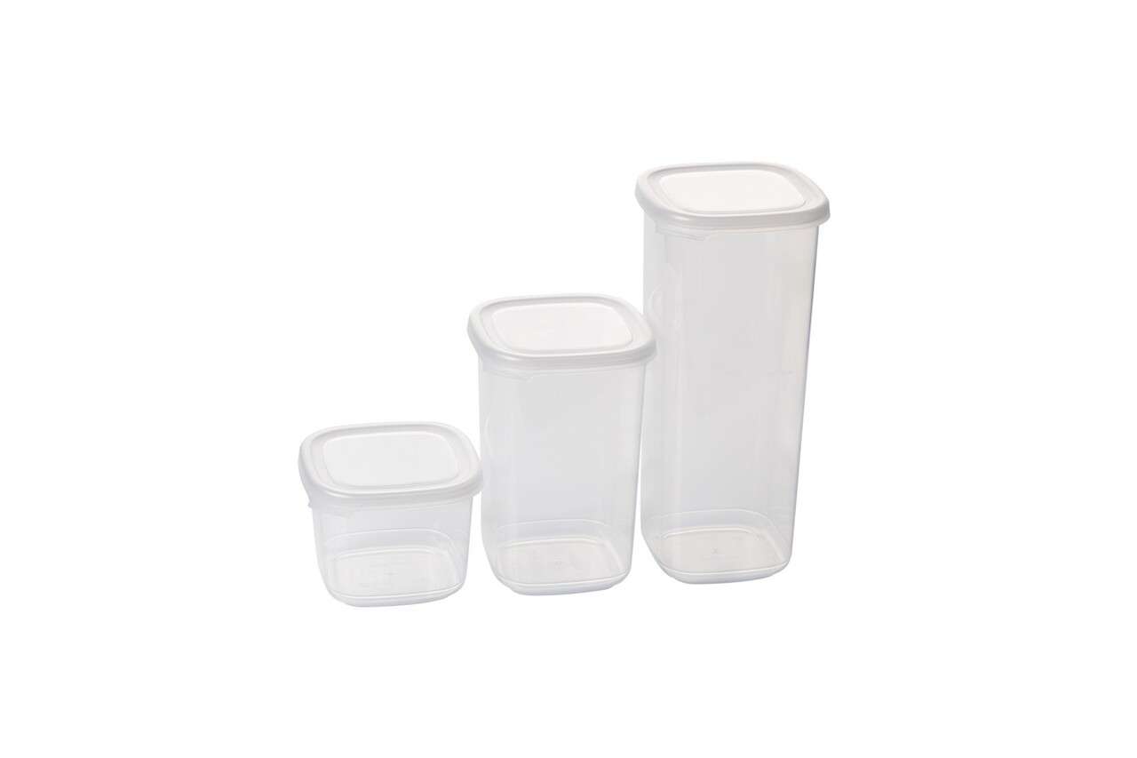 Set recipiente depozitare, Hermia, 964FRM5376, Dimensiune: 10 x 10 x 16,5 cm / 1200 ml (5 bucăți), Alb - imagine 3