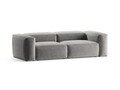 Canapea 3 locuri, Bergamo, Cosmopolitan Design, 264x108x70 cm, tesatura structurata, gri deschis
