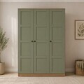 Dulap pentru haine, Hanah Home, Loren 1600-231, 135.8x188.6x53.8 cm, Nuc / Verde