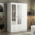 Dulap pentru haine, Minerva, Kale 3 Mebran Kapak 210, 135x210x52 cm, PAL, Alb