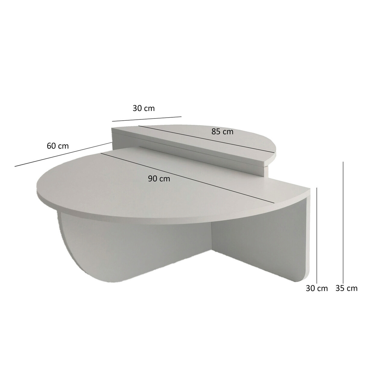Masuta de cafea, Neostill, Podium, 90x30x60 cm, Alb
