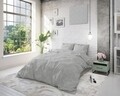 Lenjerie de pat dubla Relax Grey, Sleeptime, 3 piese, 200x220 cm, bumbac, gri