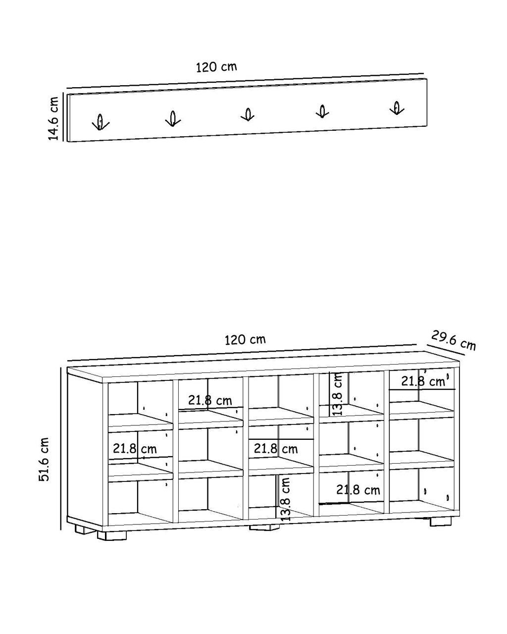 Pantofar, Hanah Home, Talu, 120x51.6x29.6 cm, PAL, Alb — imaginea 5