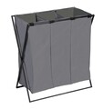 Cos pentru rufe Trio XL, Wenko, 69x37x76 cm, poliester/polietilena, gri/negru