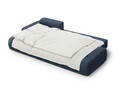 Coltar extensibil stanga 3 locuri, Linz, Cosmopolitan Design, 275x142x84 cm, cotiera dreapta, tesatura structurata, albastru inchis