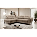 Coltar extensibil stanga 4 locuri ELTAP, LT-20NU, Noble, 255x201x100 cm, lemn/poliester, maro deschis