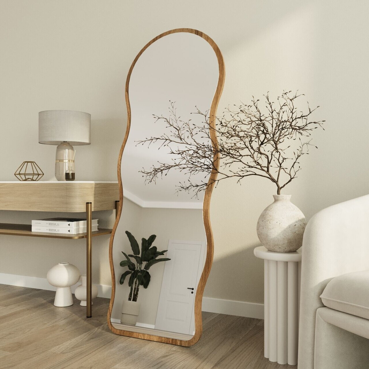 Oglinda Cheval, Hanah Home, Asial, 50x160x2.2 cm, Maro — imaginea 3