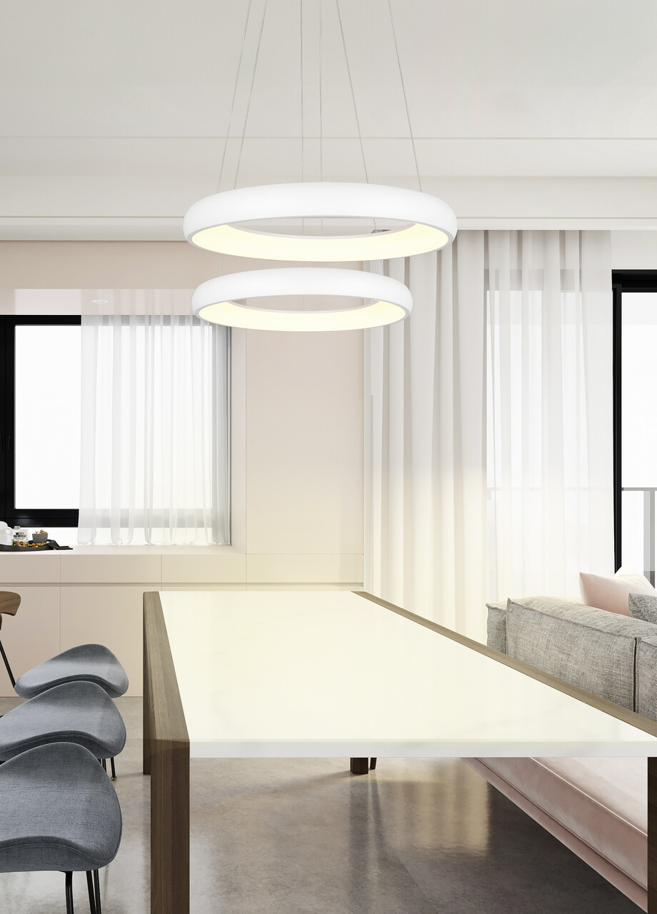 Lustra Cardona, TRIO, 46.5x150 cm, 29W, 1x SMD LED, metal, alb mat