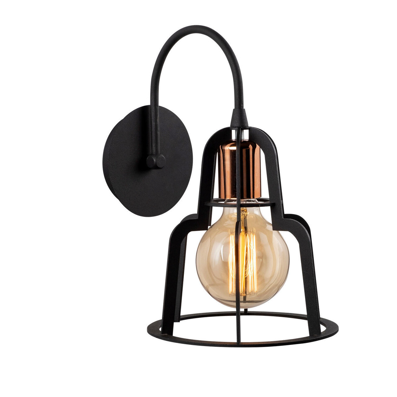 Aplica de perete, Alby, 525NOR3179, Metal, Negru/Bronz - 2 | YEO