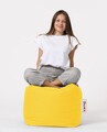 Taburet puf, Square Pouf, Ferndale, 45x45 cm, poliester impermeabil, galben