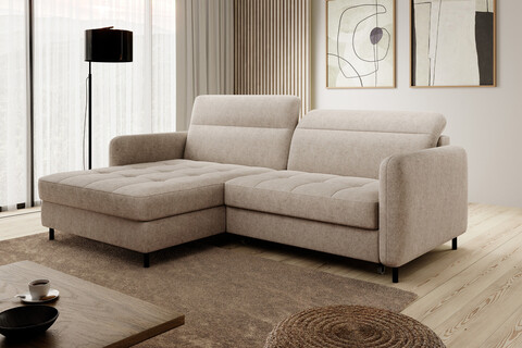 Coltar extensibil stanga 3 locuri ELTAP, LT-18RAQ, Gomsi, 228x165x100 cm, lemn/poliester, bej