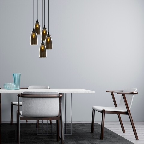 Lustra Manavgat N-535, Noor, 58 x 68 cm, 5 x E27, 100W, negru mezoni.ro