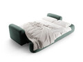 Canapea extensibila 3 locuri, Ella-120, Micadoni Home, 253x108x94 cm, catifea, petrol