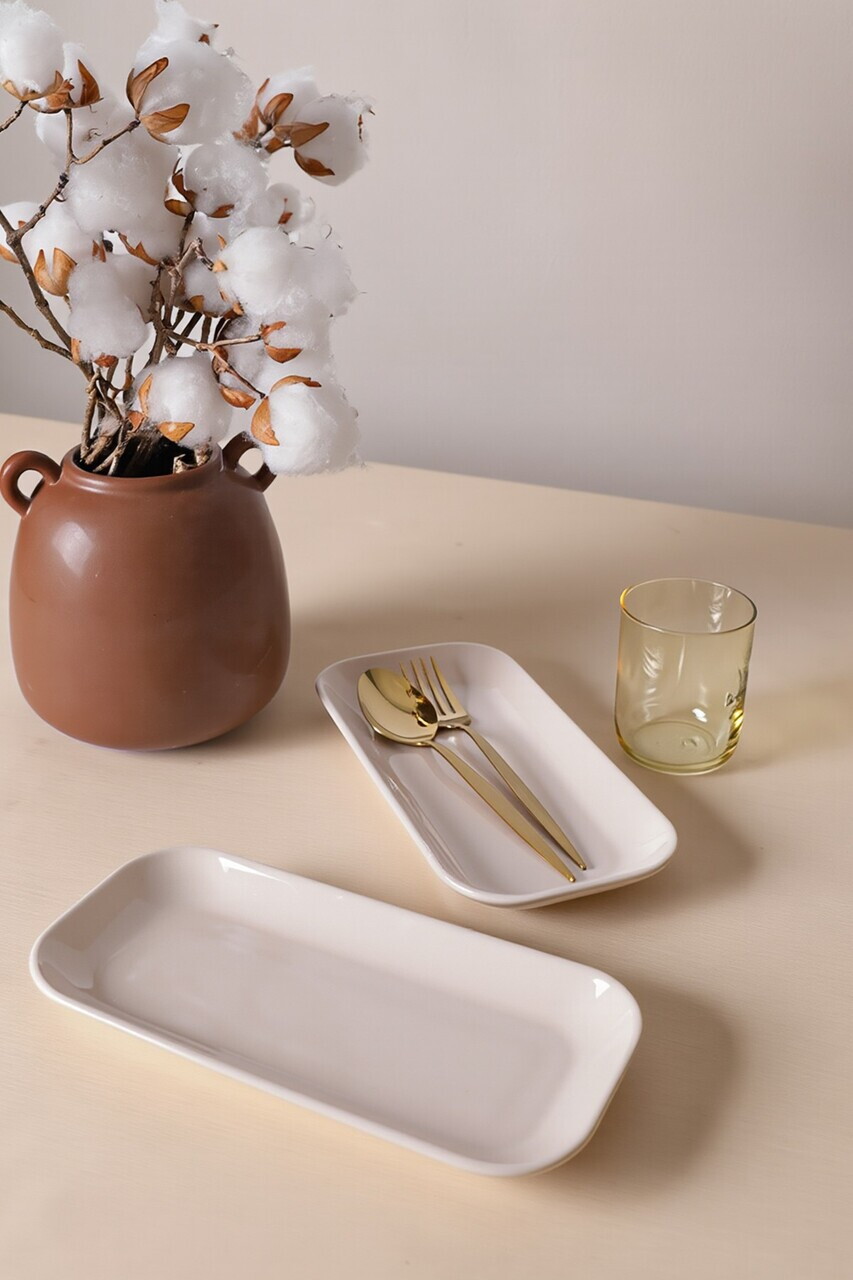 Set platouri servire, Hermia, 275KRM2657, 26 cm, 2 piese, Crem — imaginea 3
