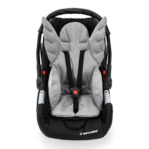 Perna universala copii Baby Pad, Angel Wings, 60x63x5 cm, Bumbac, Gri mezoni.ro