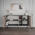 Bufet inferior Clara, Decortie, 142x35.6x83 cm, antracit/light mocha