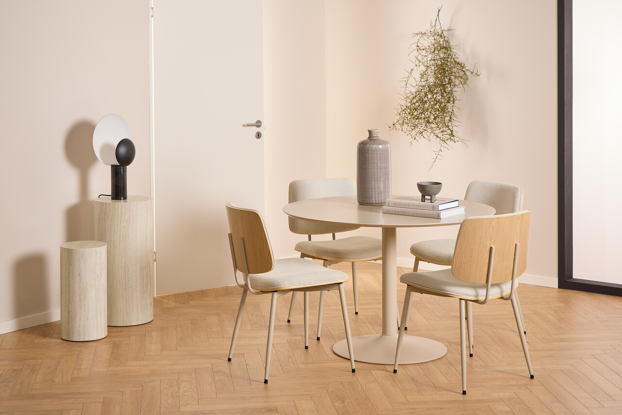 Scaun Owen, Actona, 51.5x52.5x81.5 cm, poliester/otel, bej - view 5