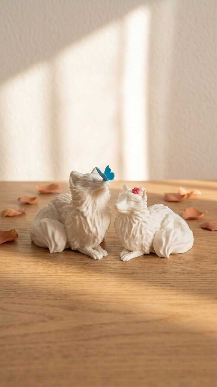 Set suporturi lumanari, Fox 2, Bioplastic, Alb — imaginea 2