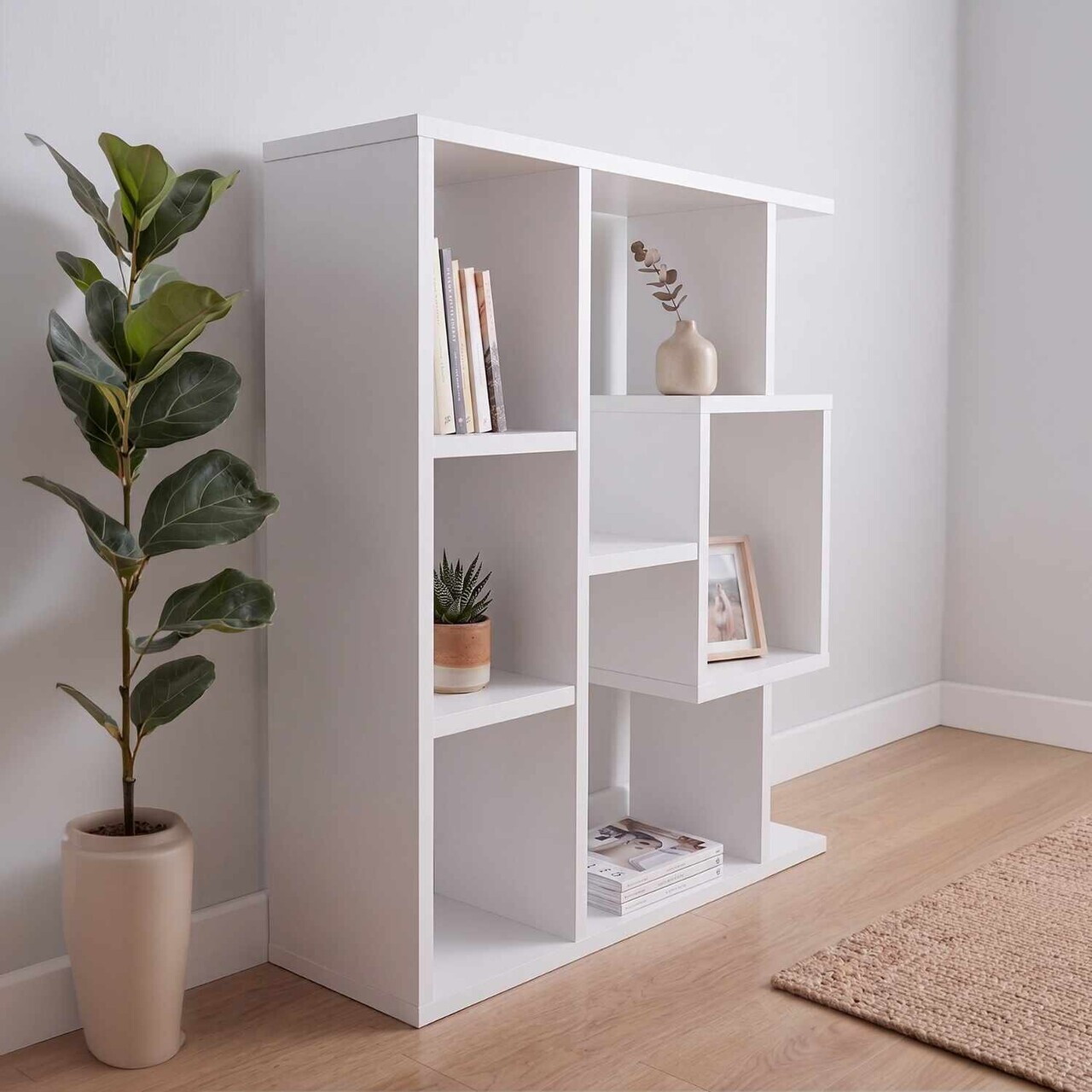 Corp biblioteca, Hanah Home, Yegane, 70.9x74.5x19.7 cm, Alb — imaginea 7