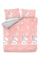Lenjerie de pat dubla King (EU) Rabitto - Pink, Mijolnir, 3 piese, 260x220 cm, bumbac ranforce, multicolor