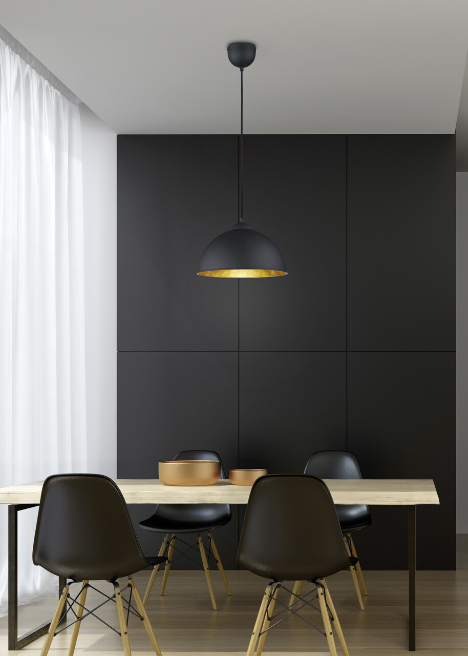 Lustra Jimmy, RL, 31x127 cm, 60W, 1x E27, metal, negru/auriu