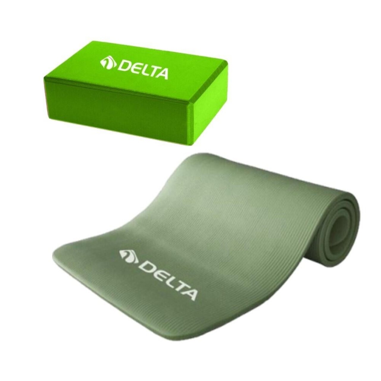 Set saltea si cub pentru yoga/pilates 267DLT1145, Delta, EVA, verde
