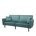 Canapea extensibila 3 locuri Canto, Homla, 199x90x85 cm, lemn/metal/catifea din poliester, verde