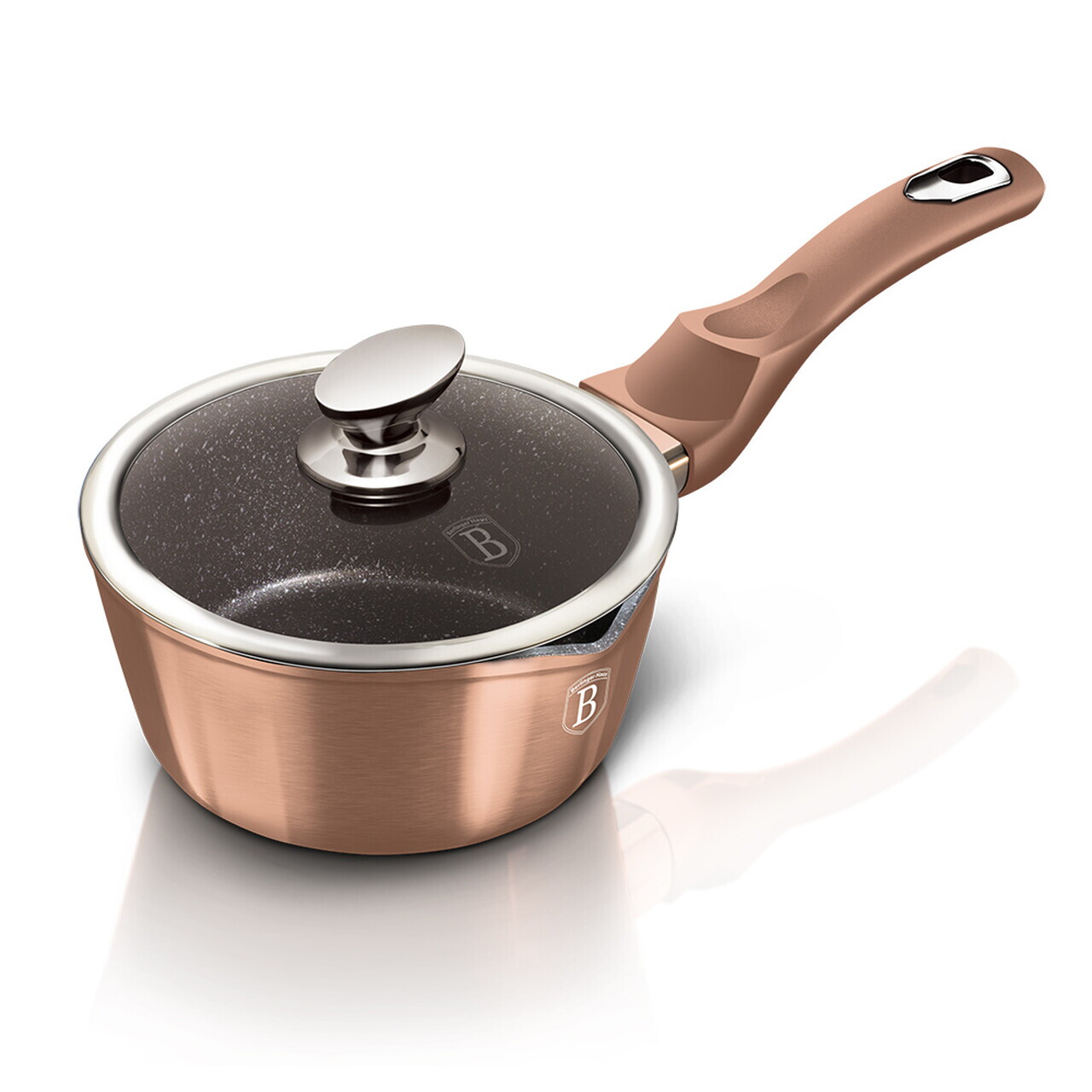 Cratita cu capac Berlinger Haus, Rose Gold, 16 cm, 1.2 L, aluminiu forjat, roz - imagine 8
