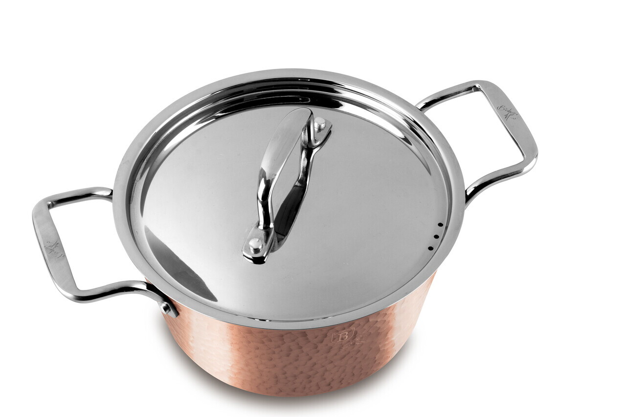 Oala cu capac Berlinger Haus, Hammered Copper, 24 cm, 4.1 L, aluminiu forjat, cupru - view 2
