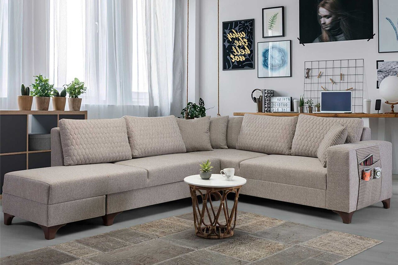 Coltar, Atelier del Sofa, 752EST1399, Lemn de carpen/PAL melaminat, Crem
