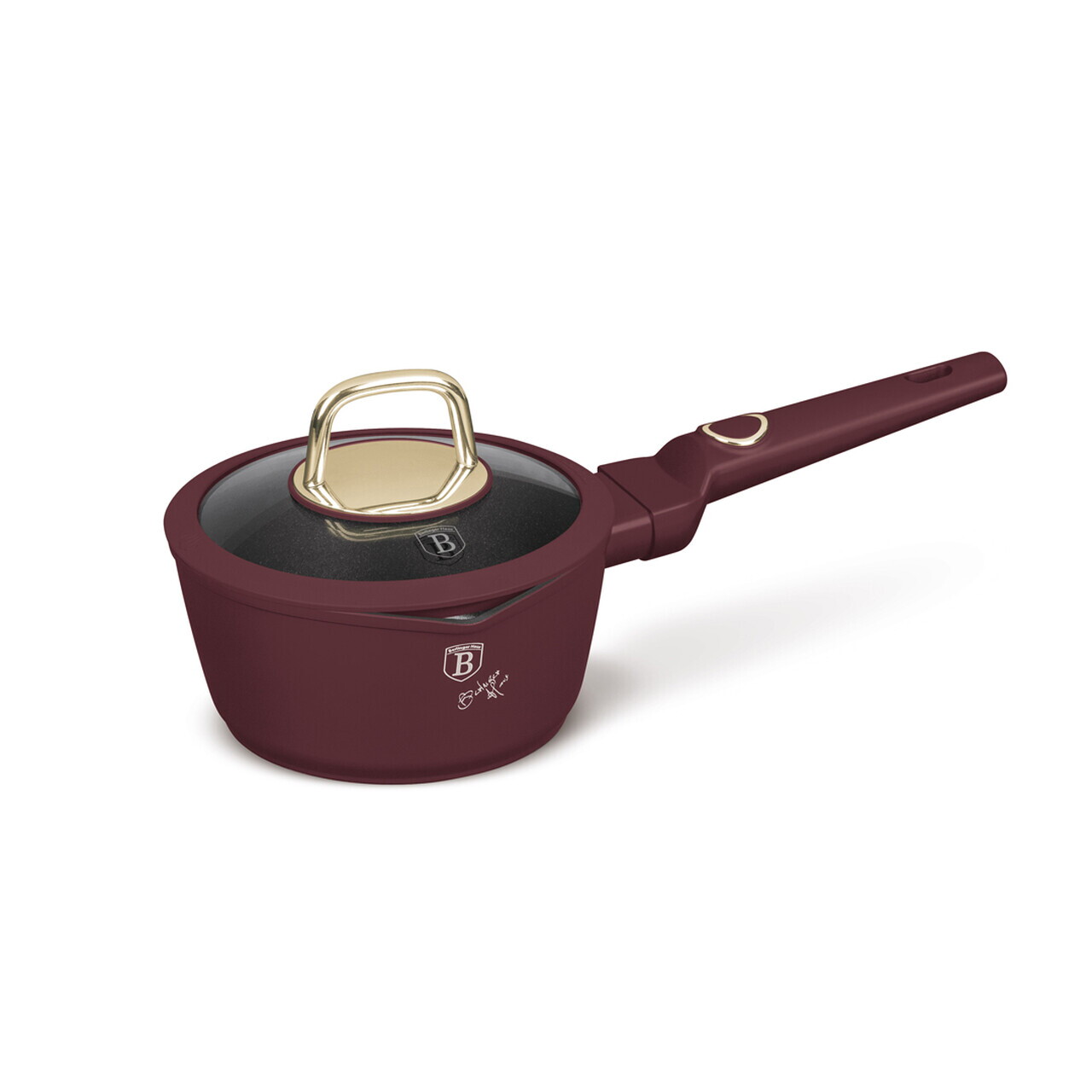 Cratita cu capac Berlinger Haus, Leonardo, 16 cm, 1.2 L, aluminiu forjat, visiniu mat - imagine 3
