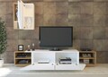 Mobilier pentru living Zebra, Decorotika, 3 piese, 240x37.5x47 cm, alb/natural