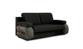 Canapea extensibila 3 locuri ELTAP, Laura, 202x79x84 cm, lemn/poliester, negru/gri inchis