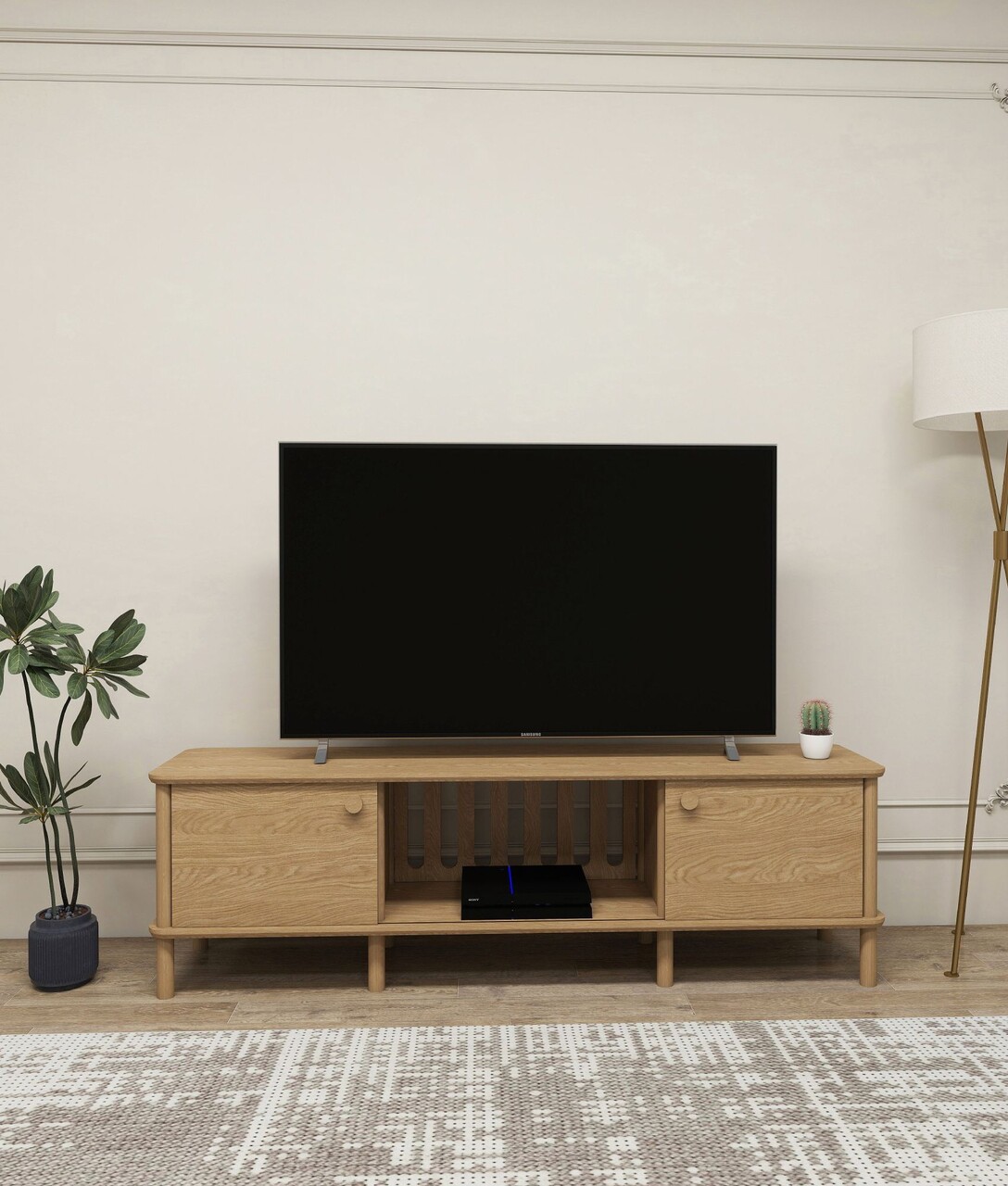 Comoda TV, Hanah Home, Ontano, 160x.47x38 cm, Stejar - view 2