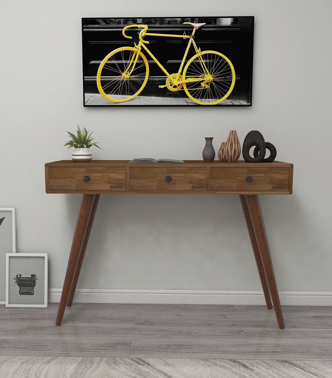 Consola, Woodface, Rolls, 110 x 30 x 90 cm, lemn solid de pin, nuc - 2 | YEO