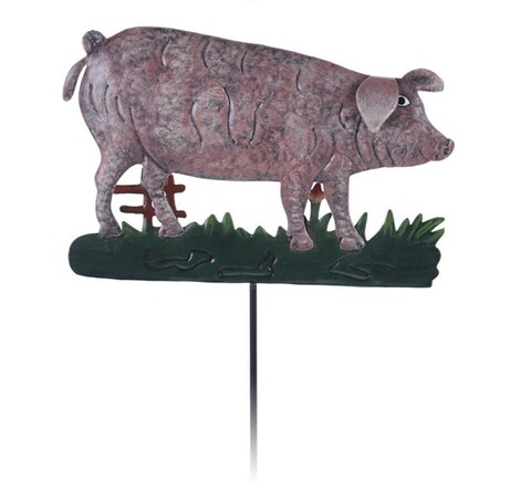 Decoratiune pig, 20x75 cm, metal, multicolor