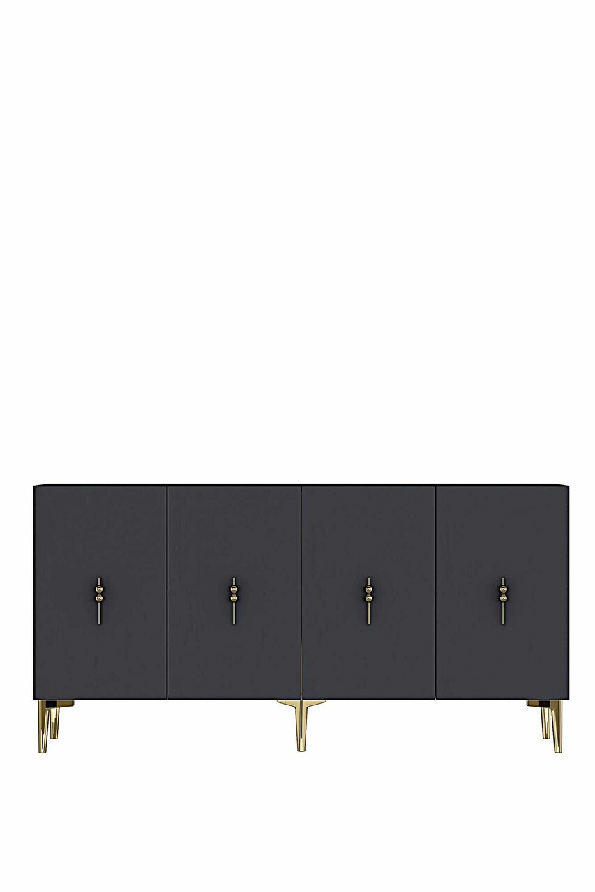 Consola, Hanah Home, Ayshe 150, 150x75x32 cm, Antracit / Aur — imaginea 5
